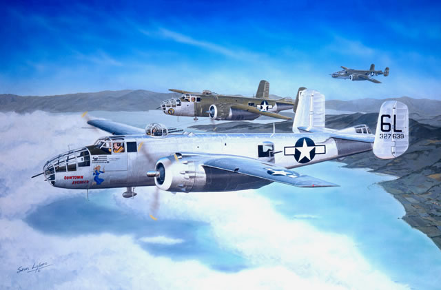 "Return from Rimini" - Sam Lyons - B-25 Mitchell World War II Aviation Art